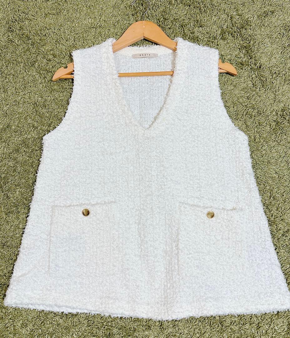 ストラ　Aラインツイードディニットツイードベスト