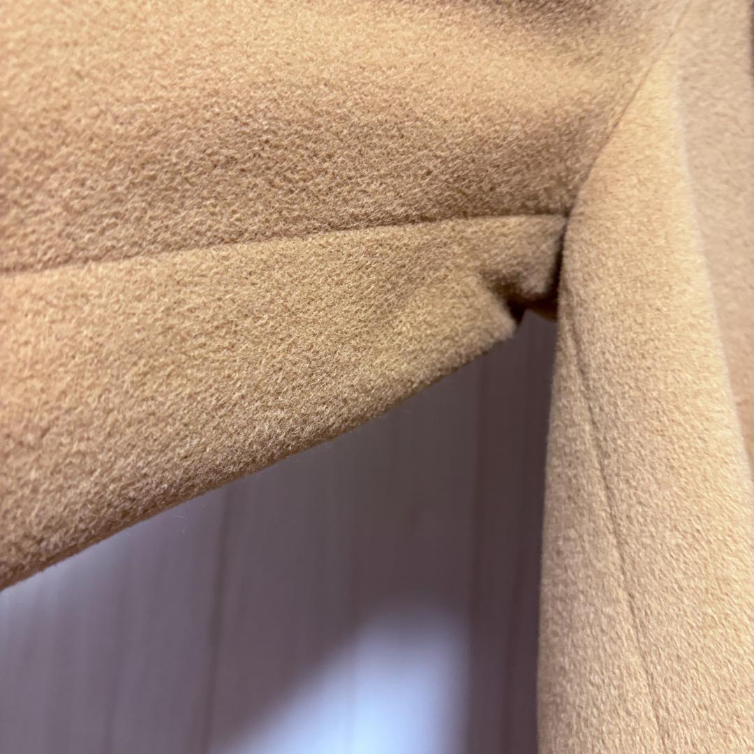 Diagram フード付きフォックスファーキャメルポンチョコート