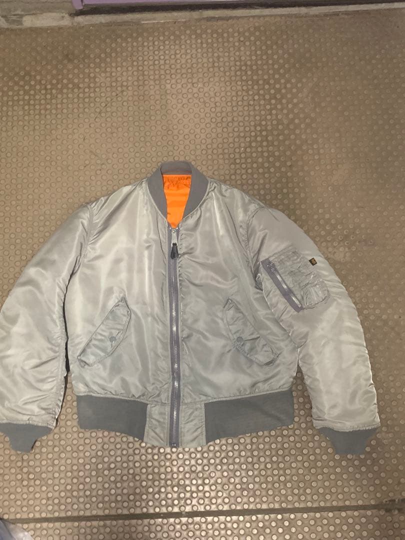 Alpha MA-1 80-90s スモーキーグレー　シルバー