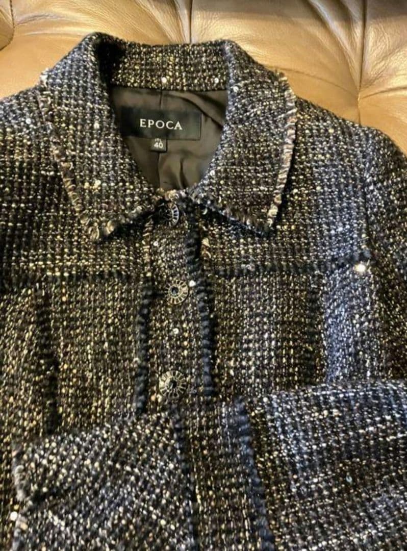 エポカ　スパンコール付きジャケット　スーツ 40