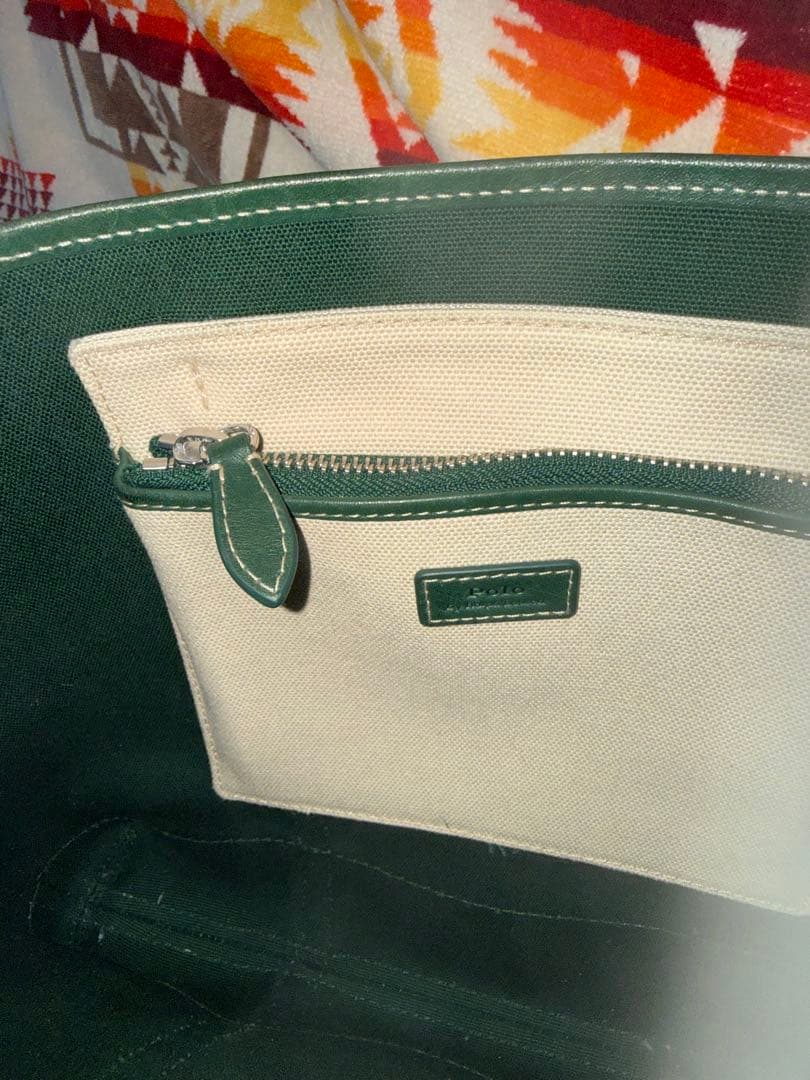 Ralph Lauren トートバッグ ベージュ/グリーン