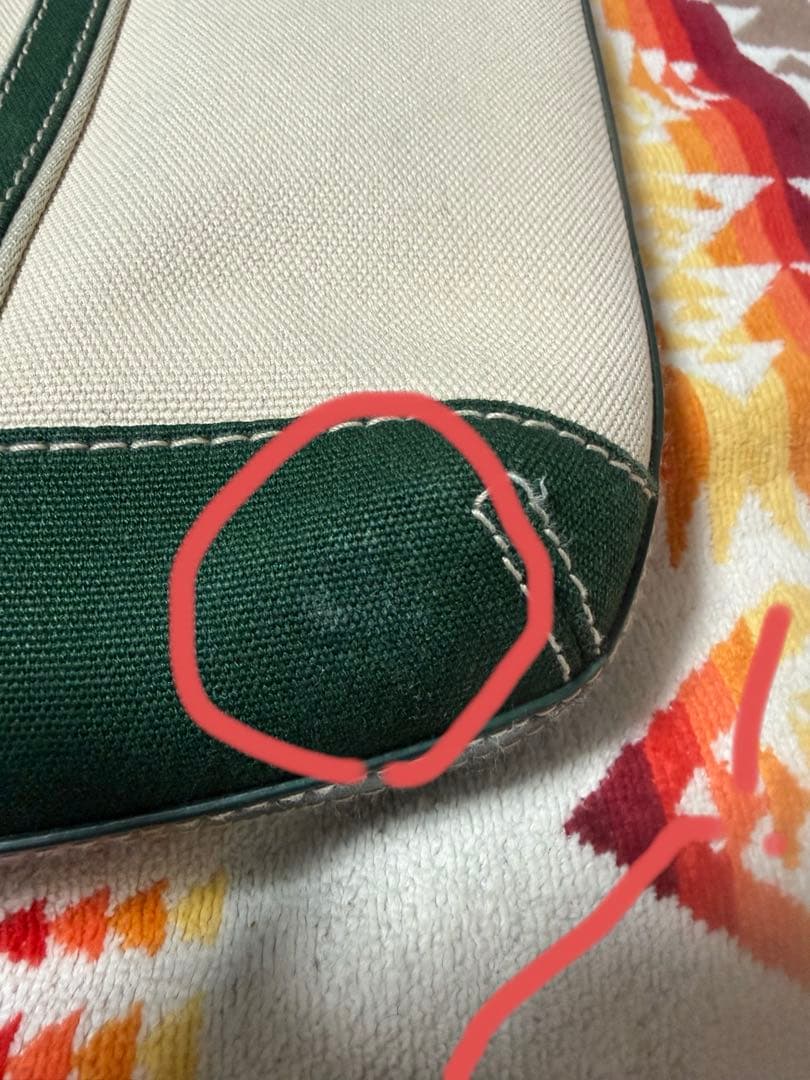 Ralph Lauren トートバッグ ベージュ/グリーン