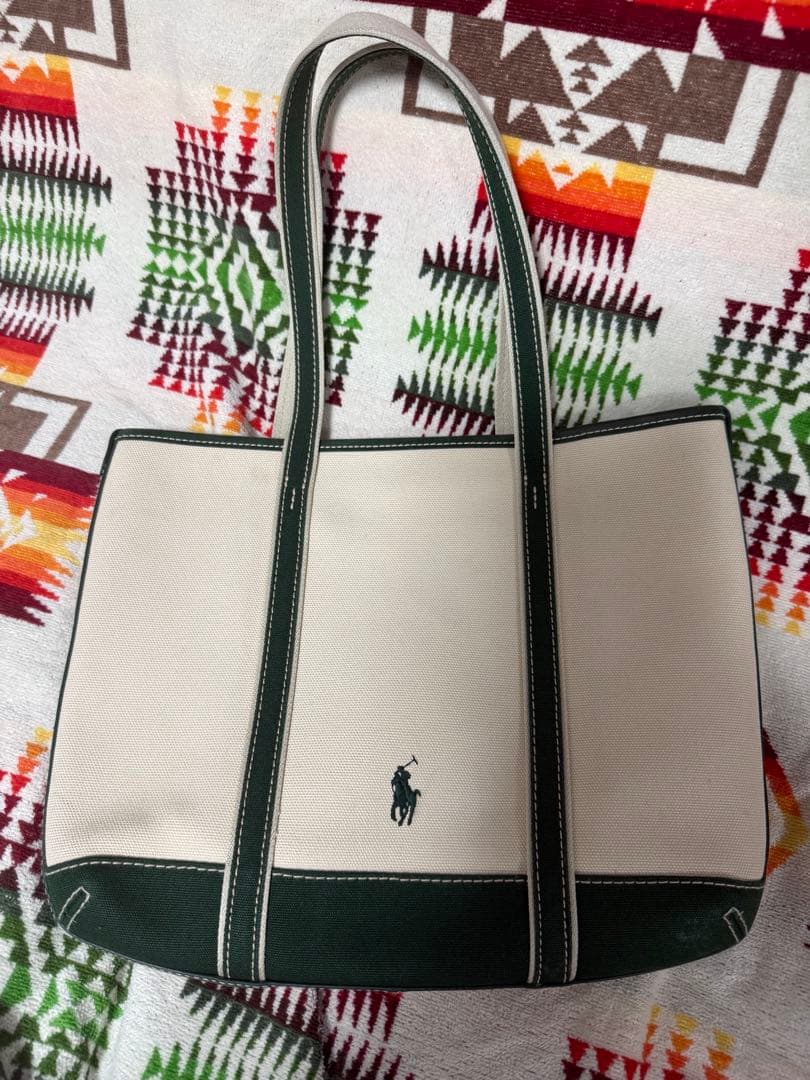 Ralph Lauren トートバッグ ベージュ/グリーン