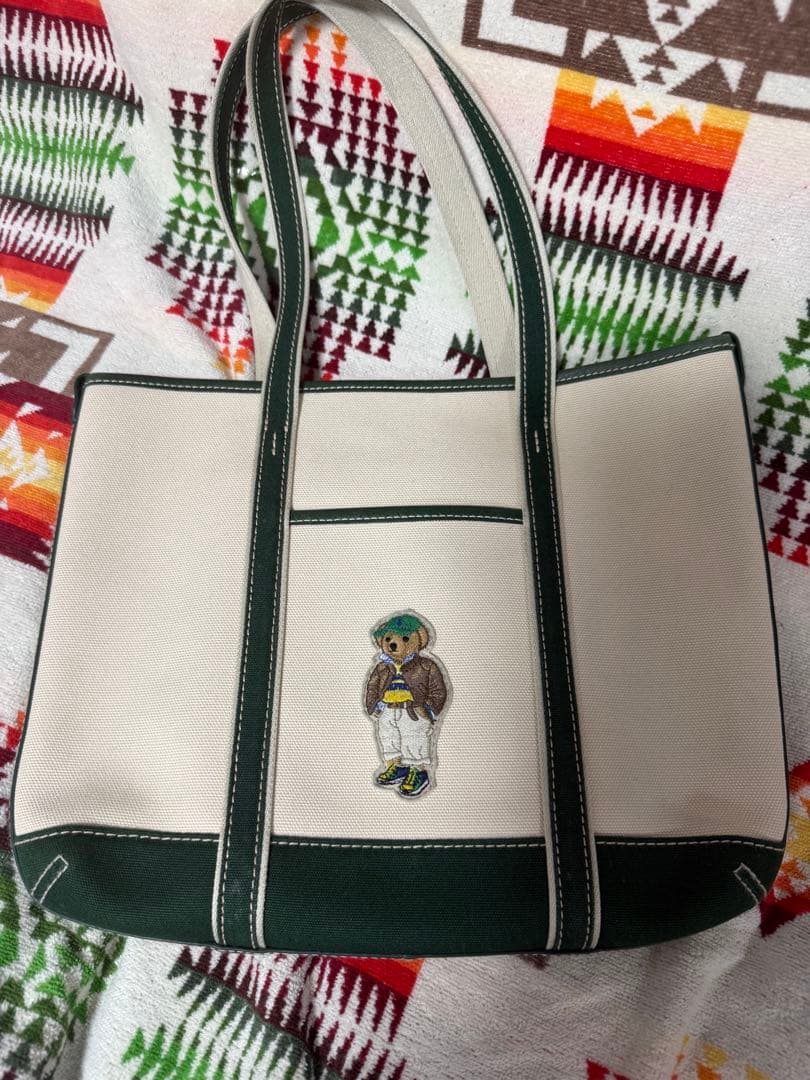 Ralph Lauren トートバッグ ベージュ/グリーン