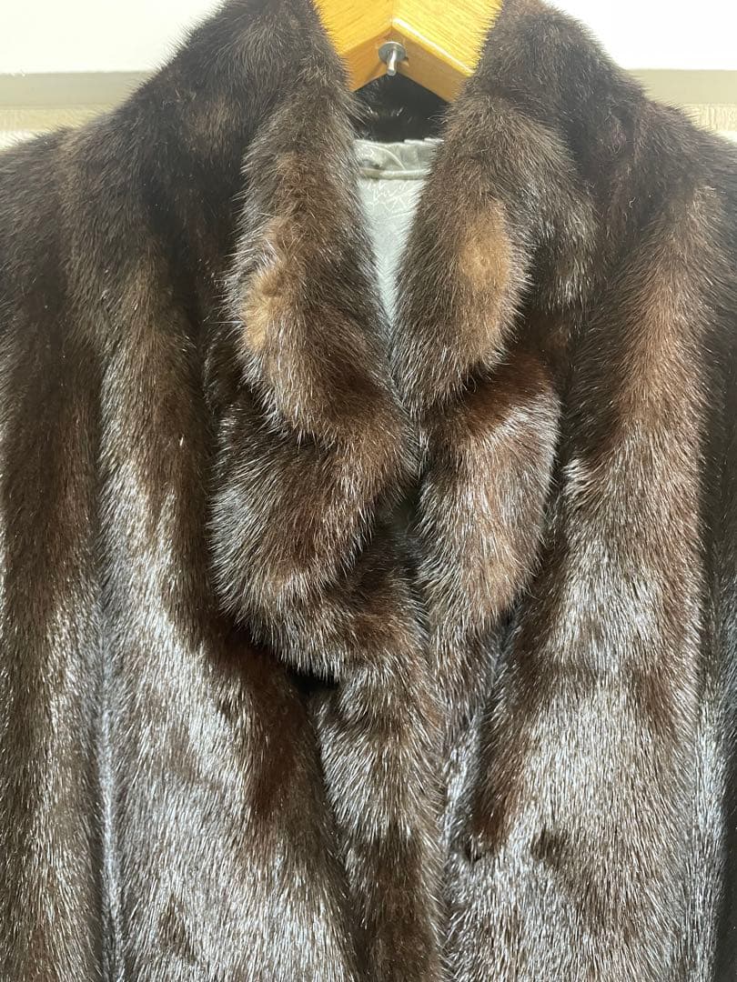 大幅値下げ『美品』ミンク　ダークブラウン　ミドル丈コート
