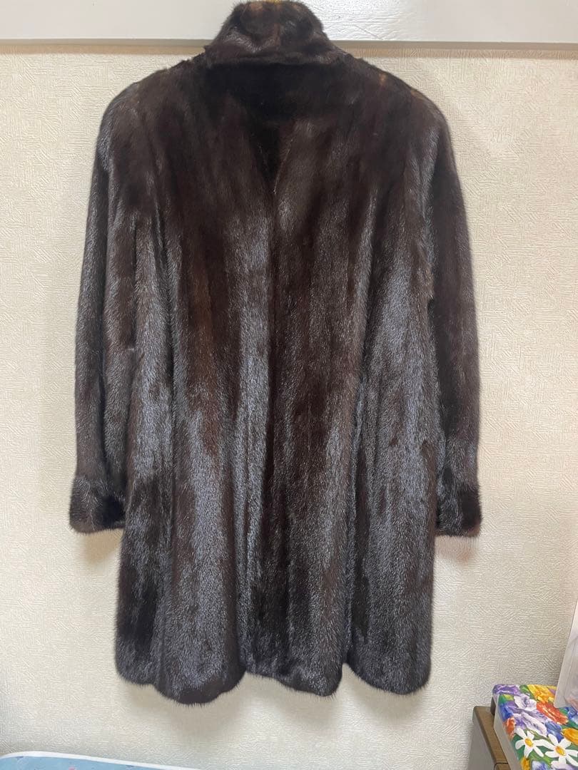 大幅値下げ『美品』ミンク　ダークブラウン　ミドル丈コート