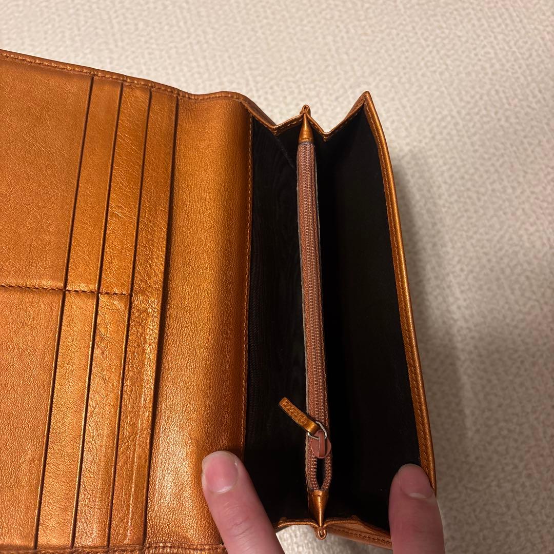 【美品】GUCCI グッチ GG柄 GGキャンバス×レザー 二つ折り 長財布