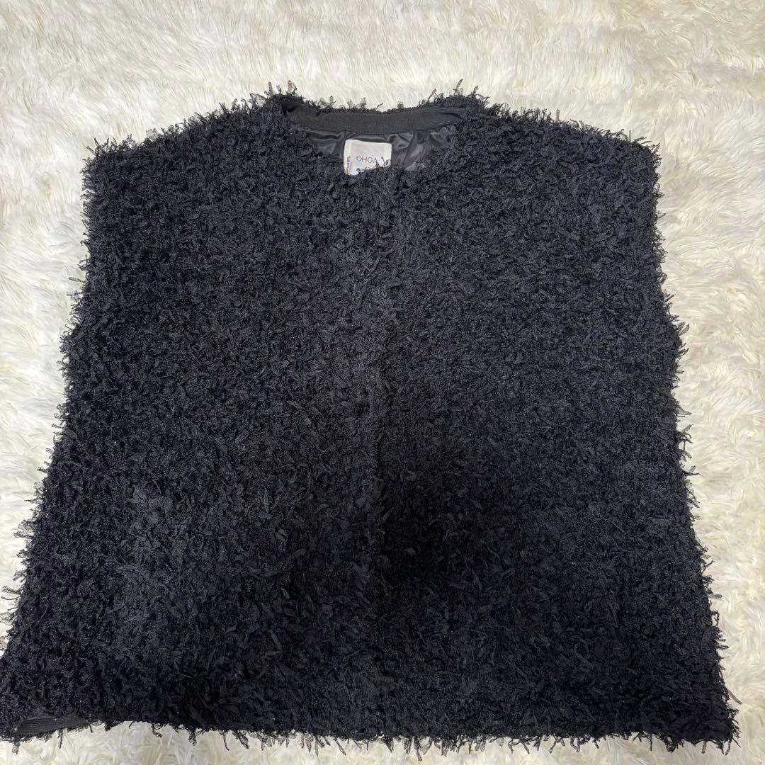 美品 OHGA オーガ モケベスト ブラック