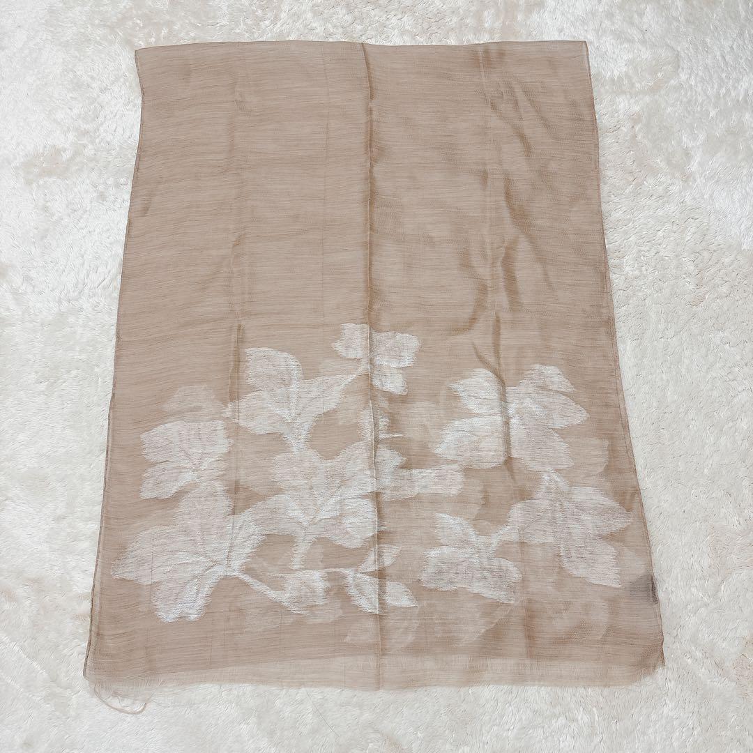 美品 Loro Piana ロロピアーナ カシシル リネン 大判ストール 刺繍