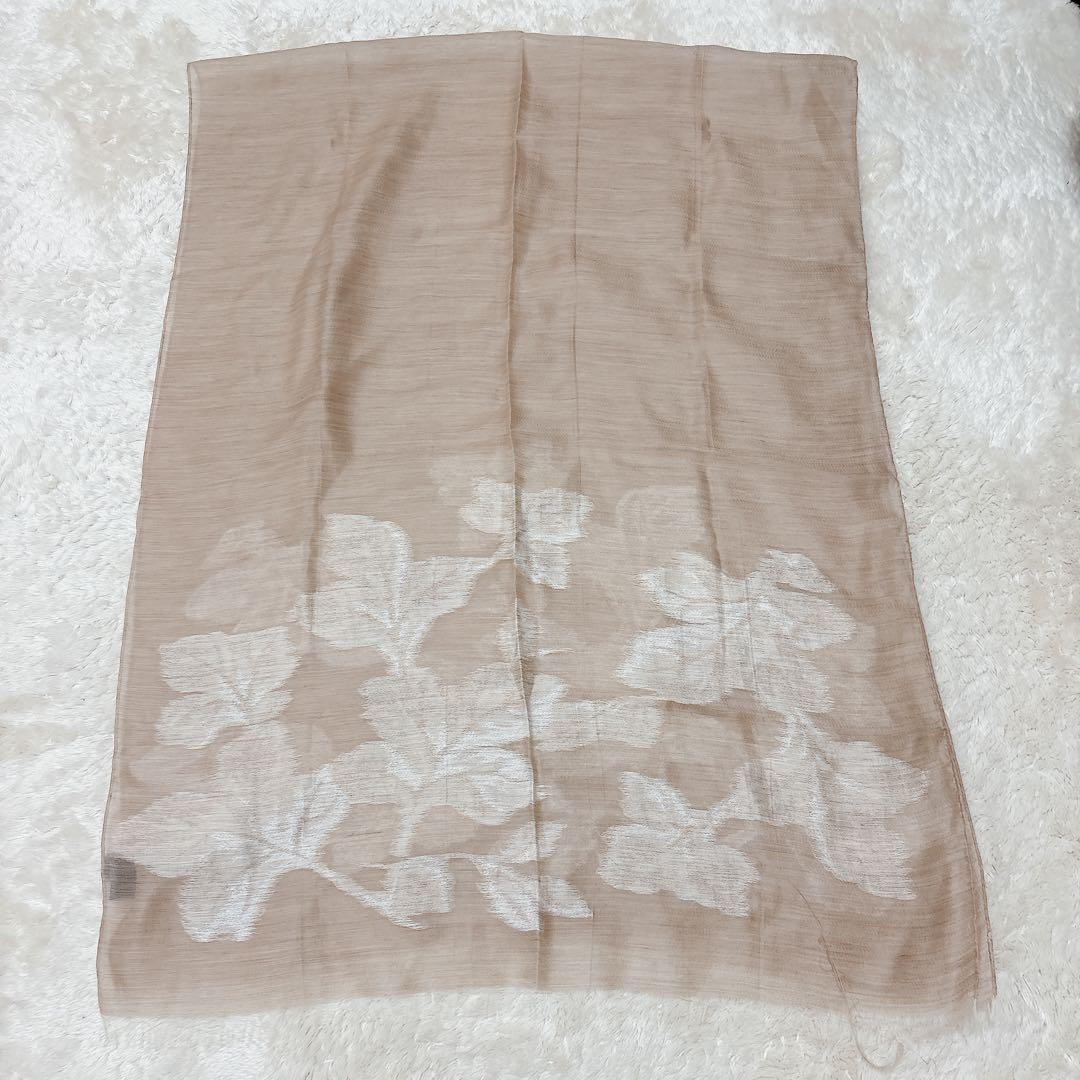 美品 Loro Piana ロロピアーナ カシシル リネン 大判ストール 刺繍