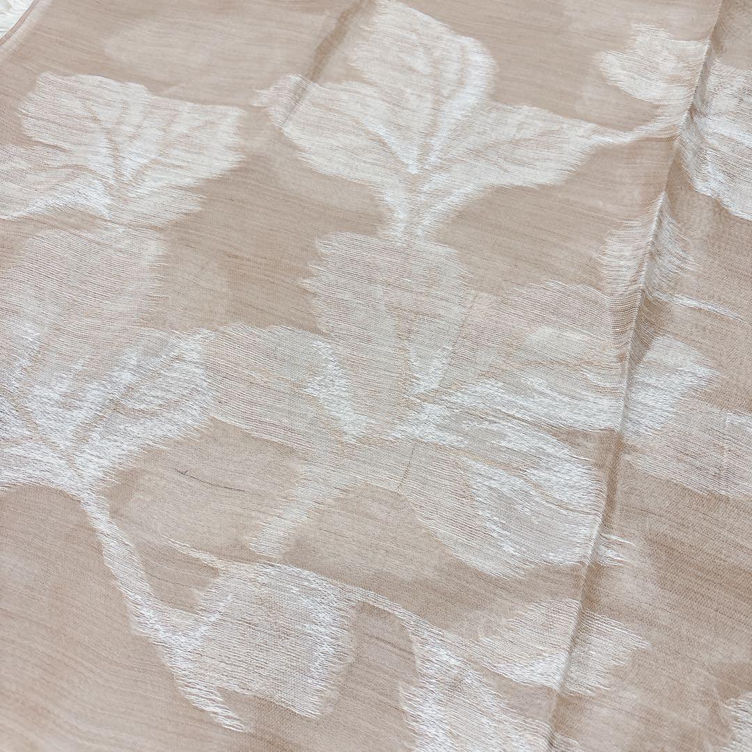 美品 Loro Piana ロロピアーナ カシシル リネン 大判ストール 刺繍