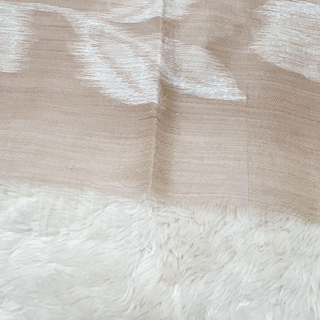 美品 Loro Piana ロロピアーナ カシシル リネン 大判ストール 刺繍