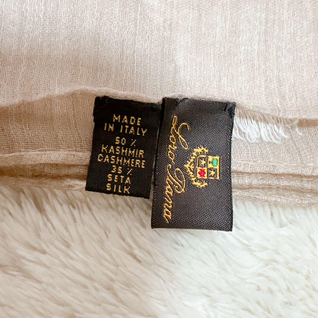 美品 Loro Piana ロロピアーナ カシシル リネン 大判ストール 刺繍