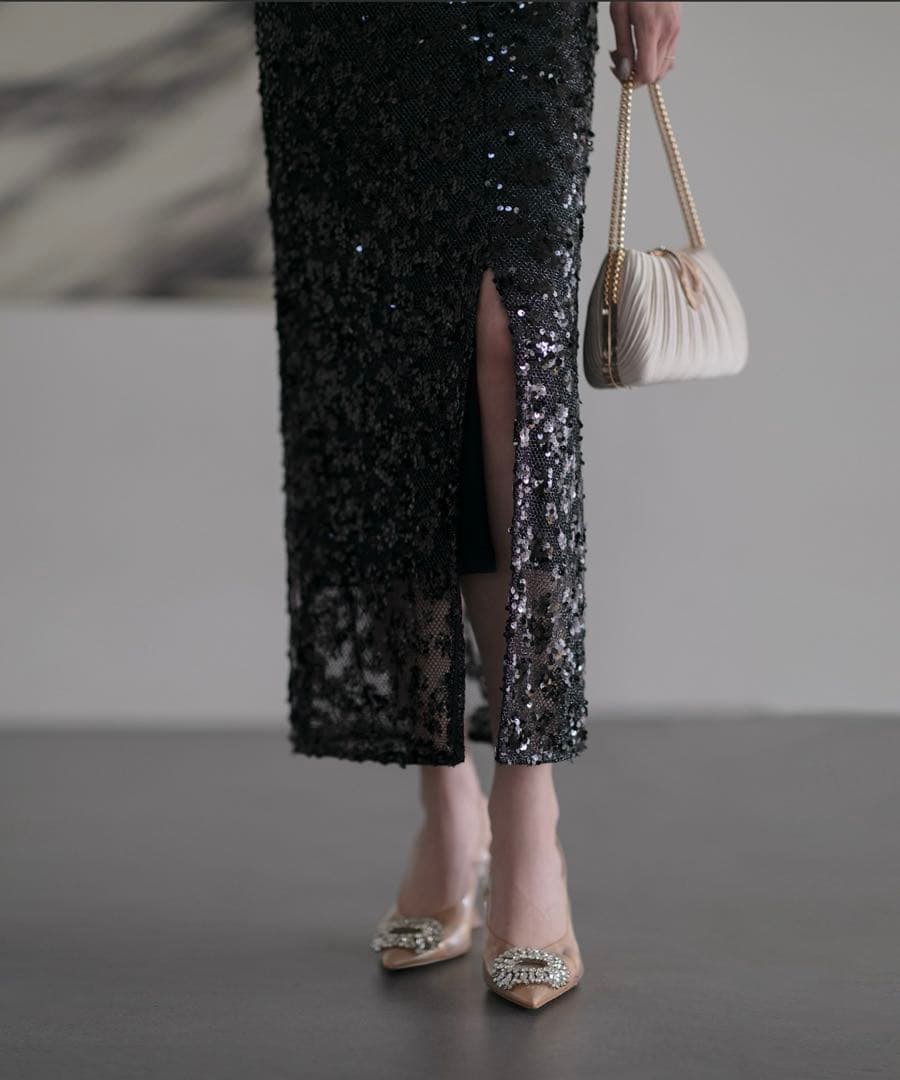 Leja チュールフリルオフショルダードレスワンピース