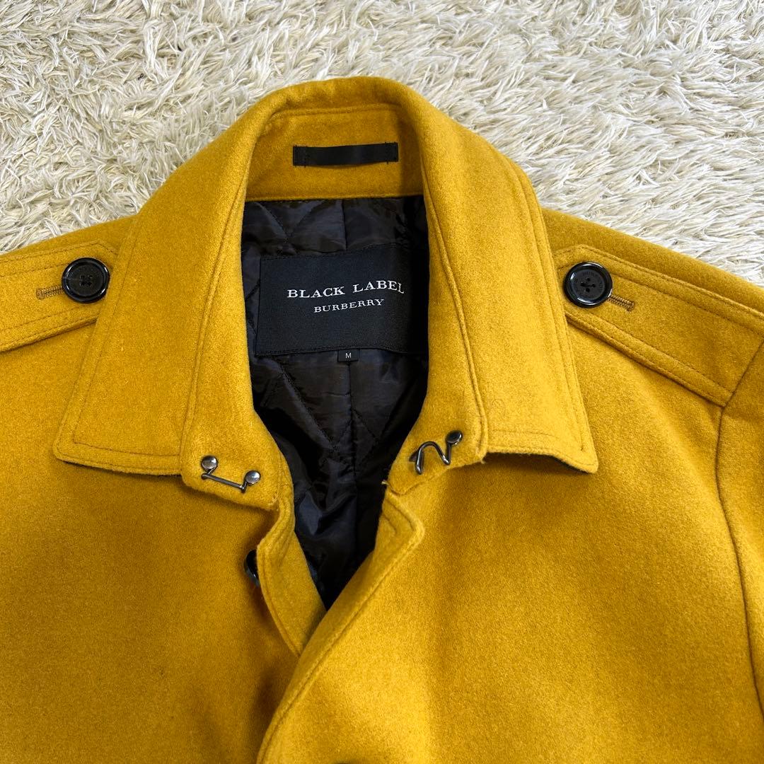 【美品】バーバリーブラックレーベル Pコート ジャケット ウール マスタード M