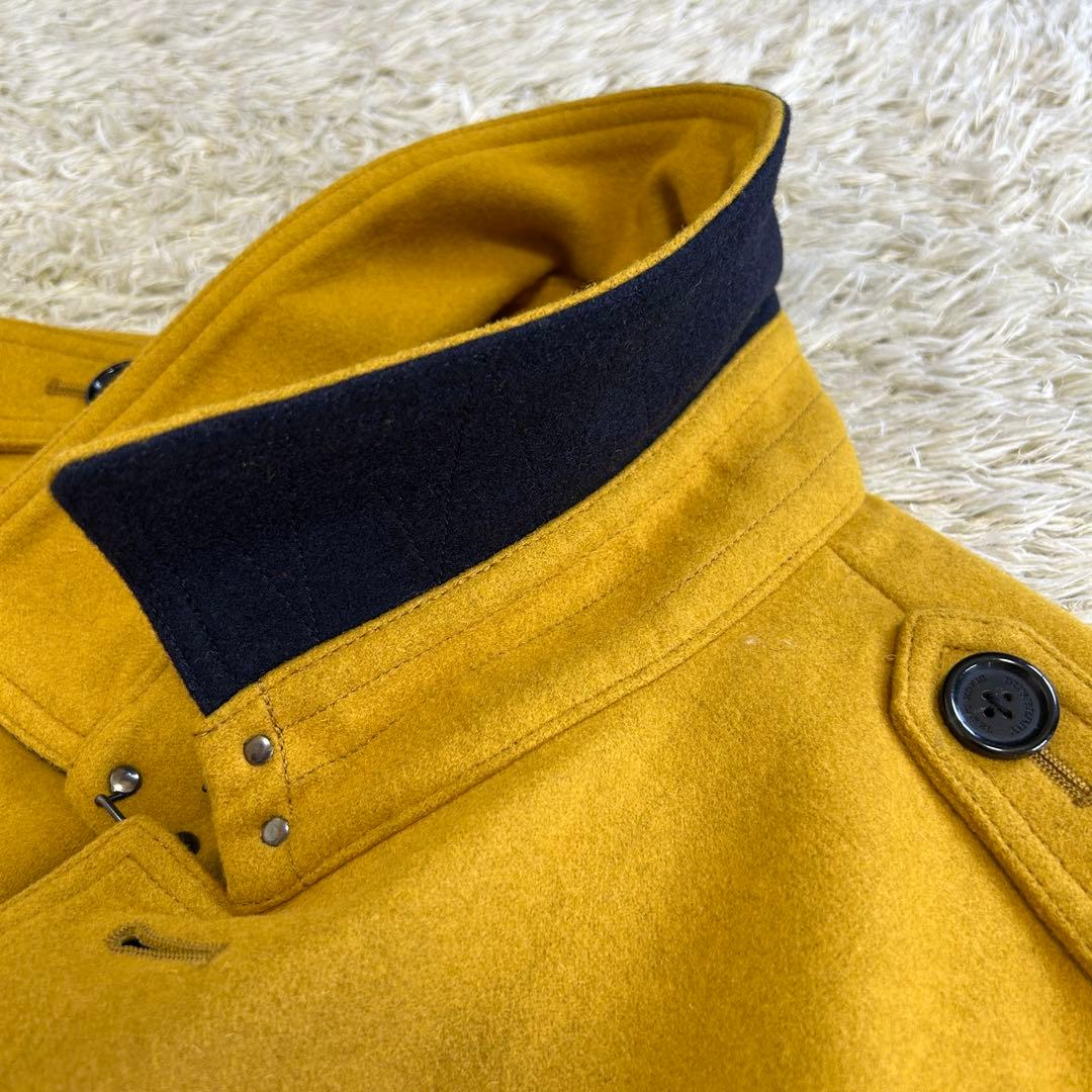 【美品】バーバリーブラックレーベル Pコート ジャケット ウール マスタード M