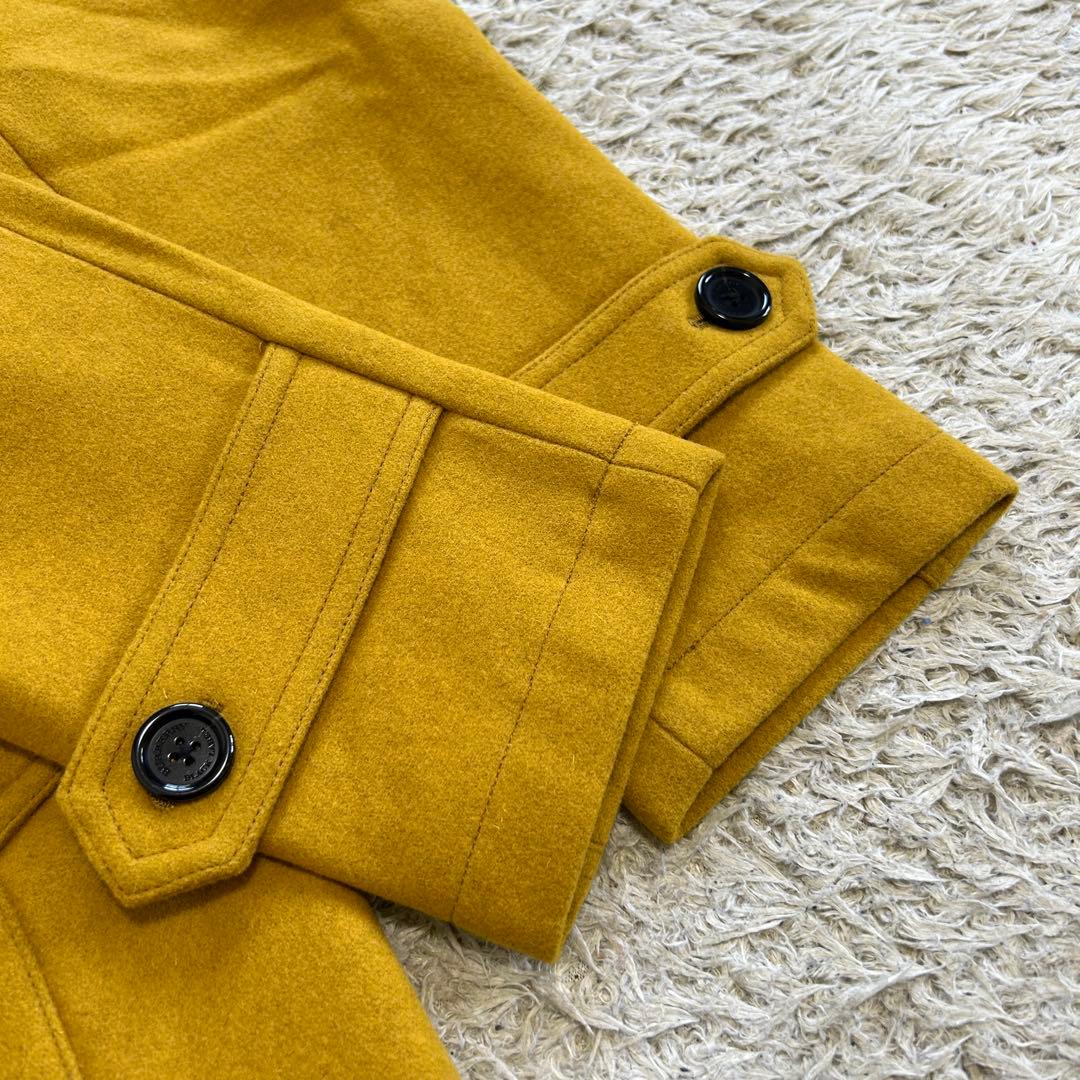 【美品】バーバリーブラックレーベル Pコート ジャケット ウール マスタード M