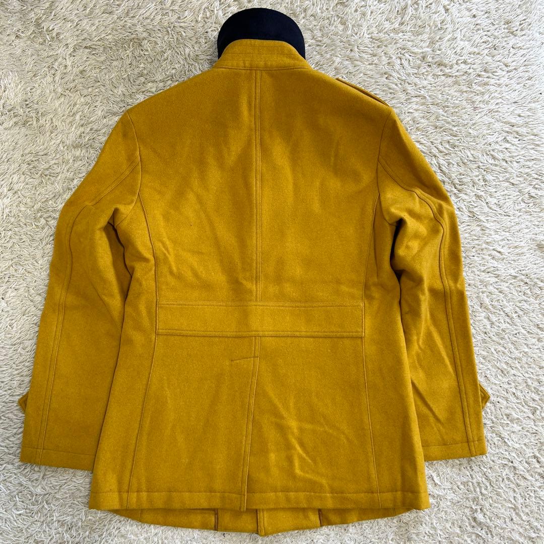【美品】バーバリーブラックレーベル Pコート ジャケット ウール マスタード M