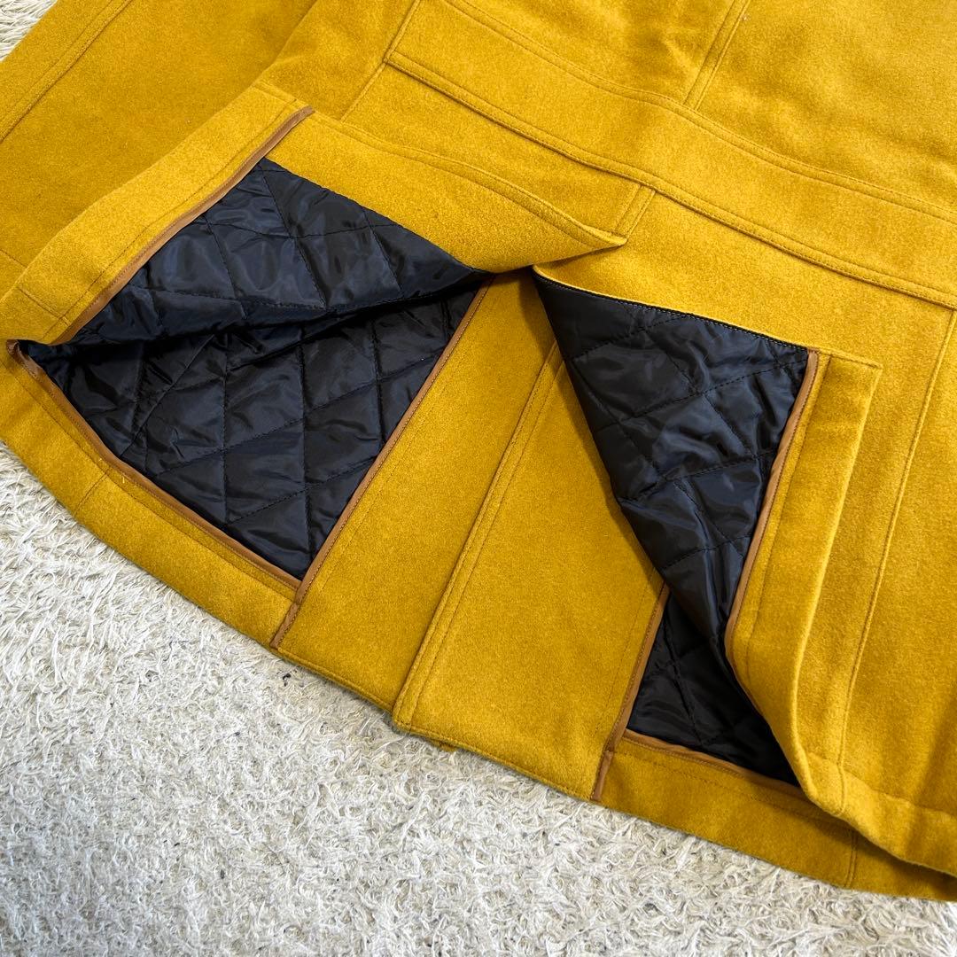 【美品】バーバリーブラックレーベル Pコート ジャケット ウール マスタード M