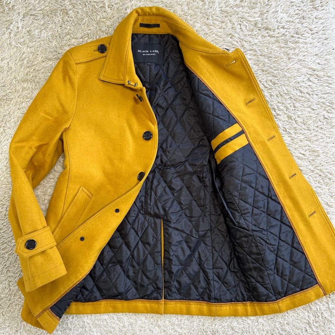 【美品】バーバリーブラックレーベル Pコート ジャケット ウール マスタード M