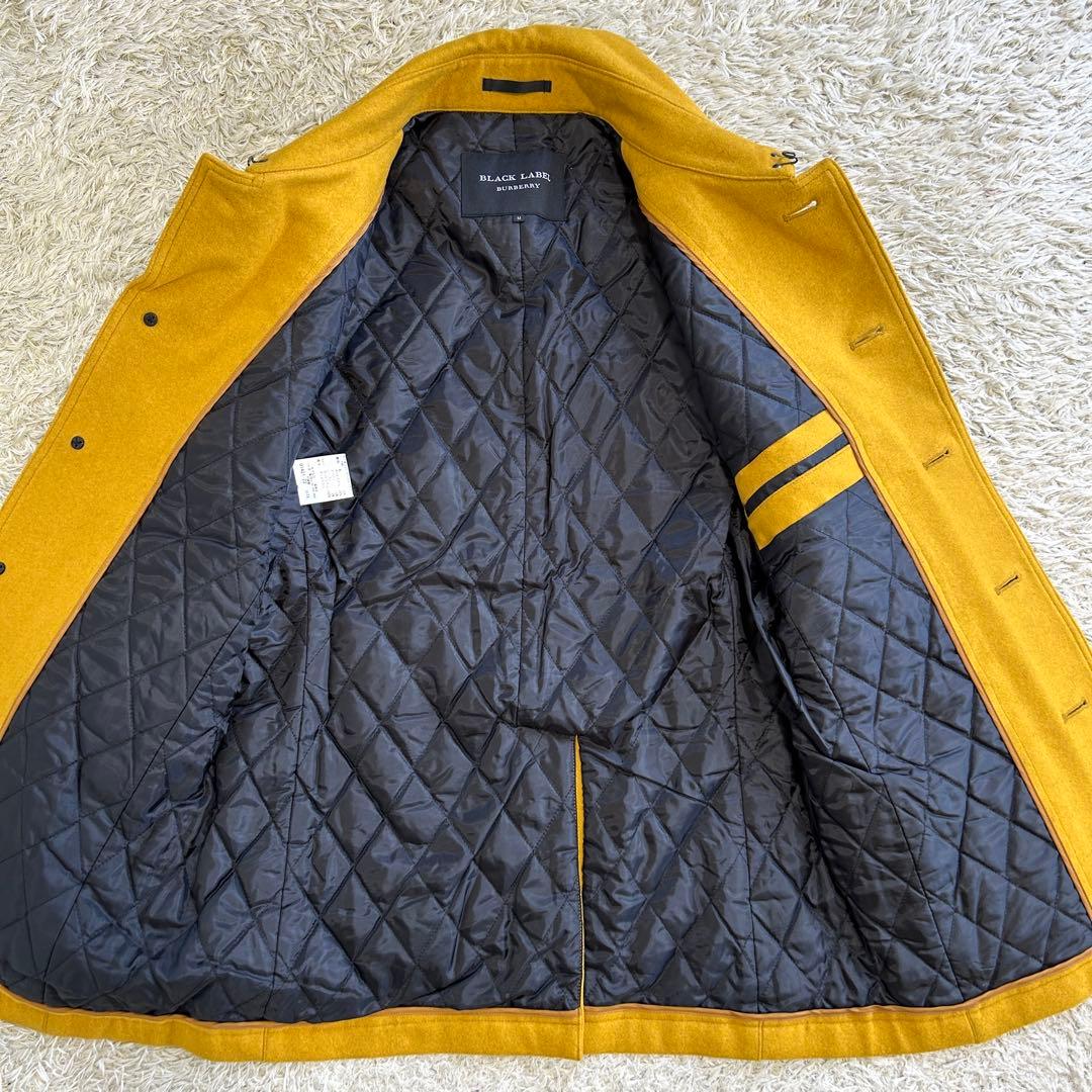 【美品】バーバリーブラックレーベル Pコート ジャケット ウール マスタード M