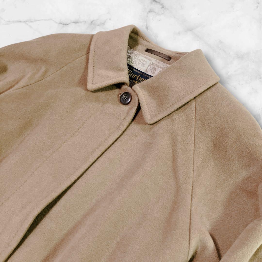 【美品】Burberrys カシミヤ100%　ロングコート 裏地ロゴ柄　キャメル