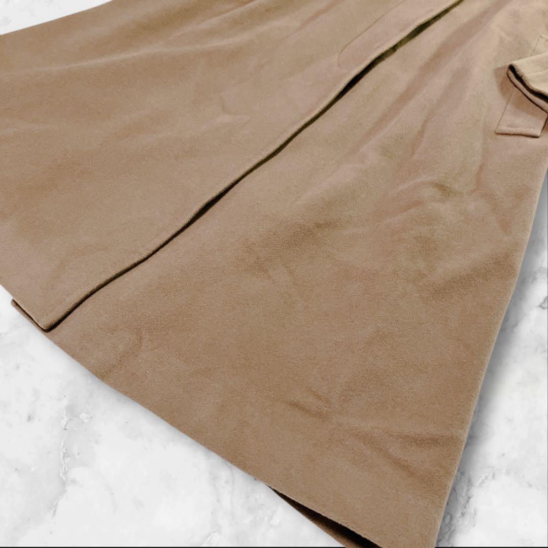 【美品】Burberrys カシミヤ100%　ロングコート 裏地ロゴ柄　キャメル