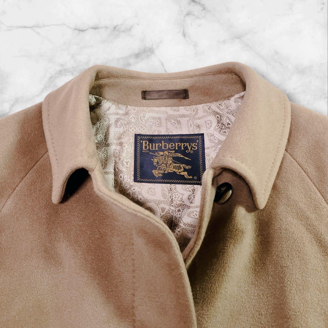 【美品】Burberrys カシミヤ100%　ロングコート 裏地ロゴ柄　キャメル