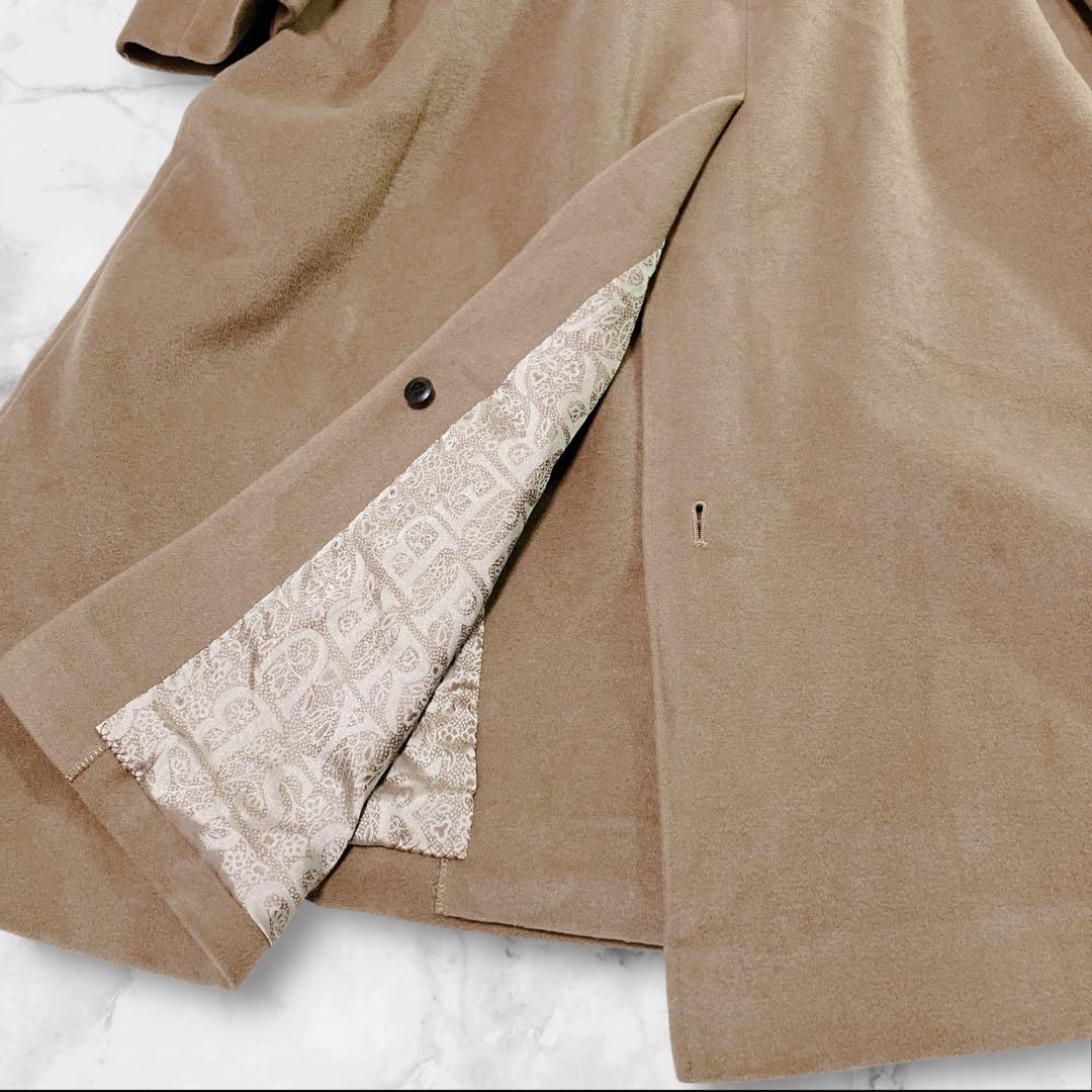 【美品】Burberrys カシミヤ100%　ロングコート 裏地ロゴ柄　キャメル