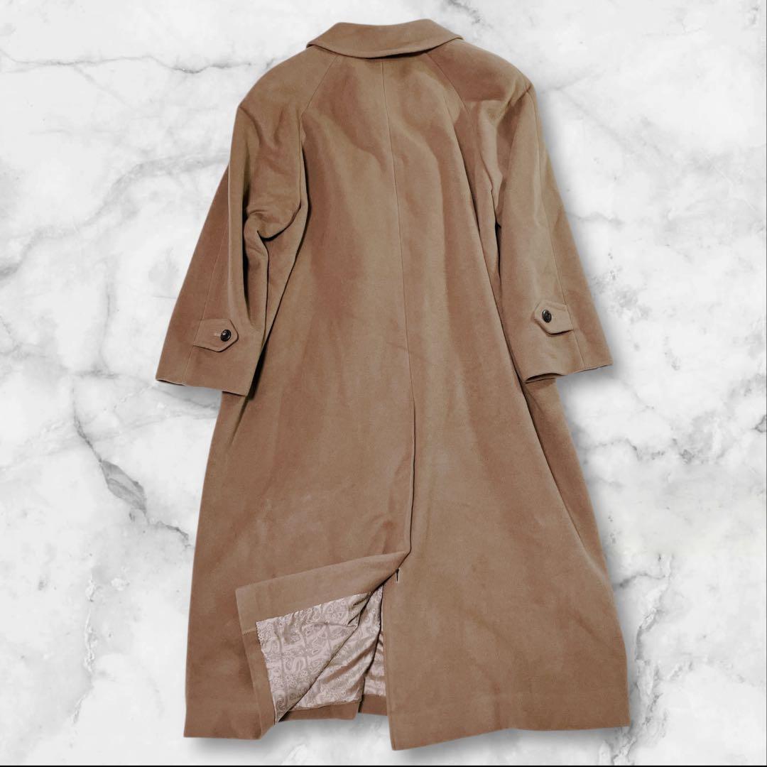 【美品】Burberrys カシミヤ100%　ロングコート 裏地ロゴ柄　キャメル