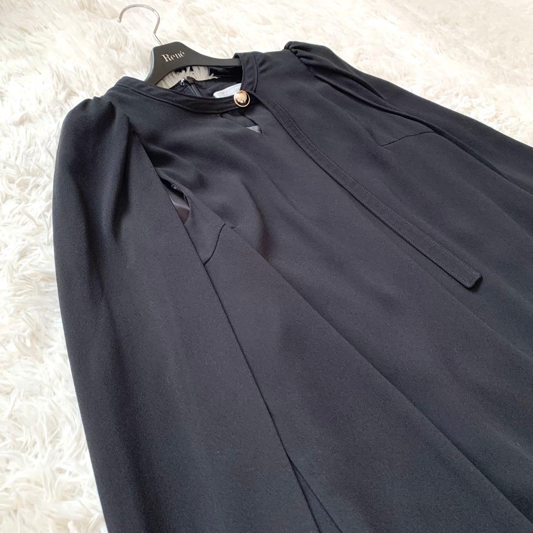 未使用級✨セルフォード 2024 ケープ ドレス メタルボタン ワンピース 黒