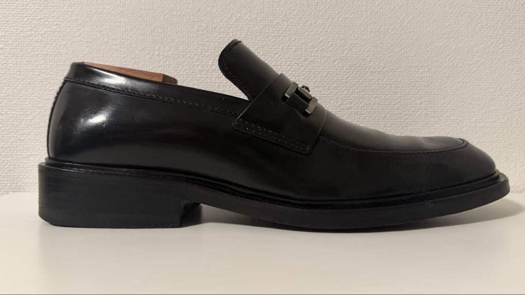 GUCCI スクエアトゥ ホースビット ローファー 黒 革靴