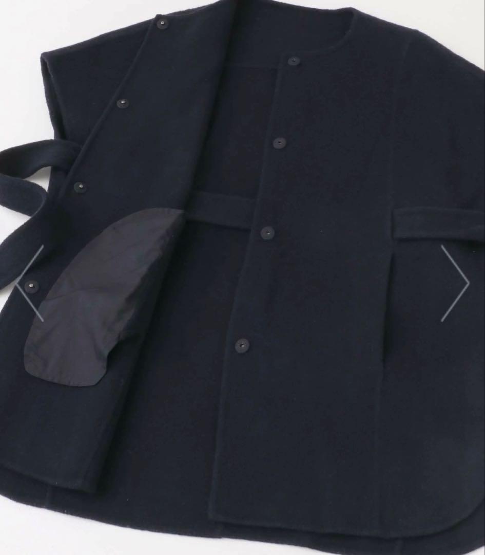 未使用級　アーバンリサーチ　ROSSO ウールカシミヤリバーポンチョコート