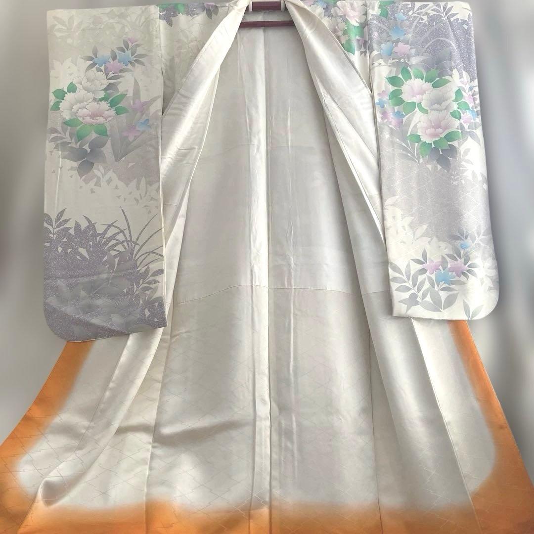 ＊振袖セット＊ 銀駒刺繍　牡丹花文　　　 　リメイク・練習用