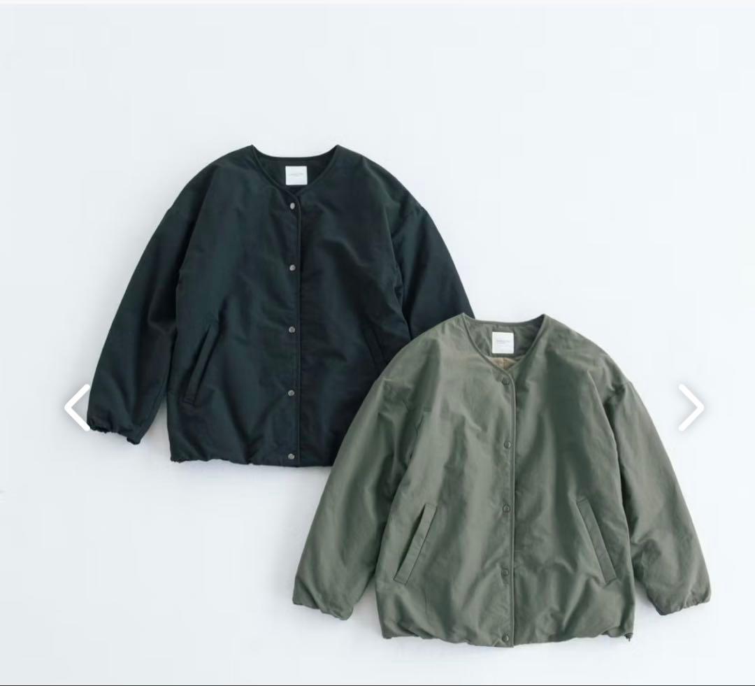 北欧暮らしの道具店　洗える ショート丈コート　カーキ