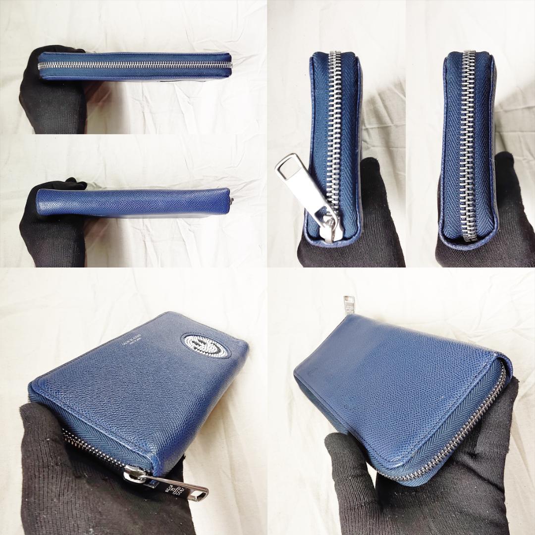 良品 アルファード 長財布 ラウンドジップ スマイル ALFURD ネイビー