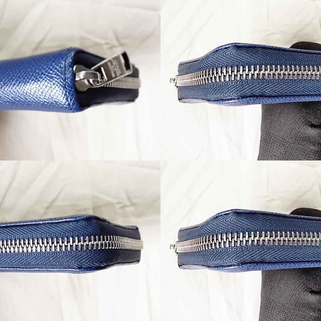 良品 アルファード 長財布 ラウンドジップ スマイル ALFURD ネイビー