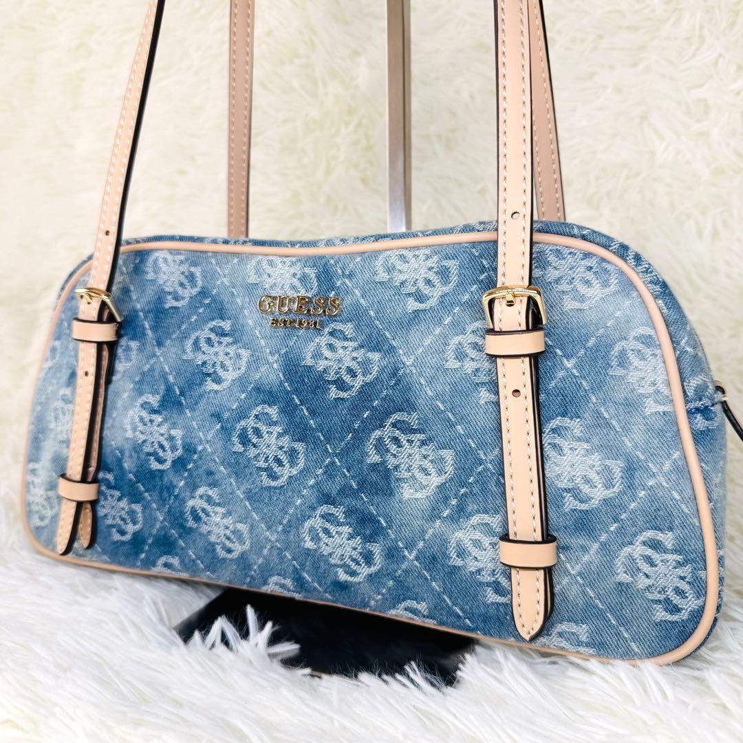 新品 未使用 GUESS ゲス ショルダーバッグ モノグラム デニム
