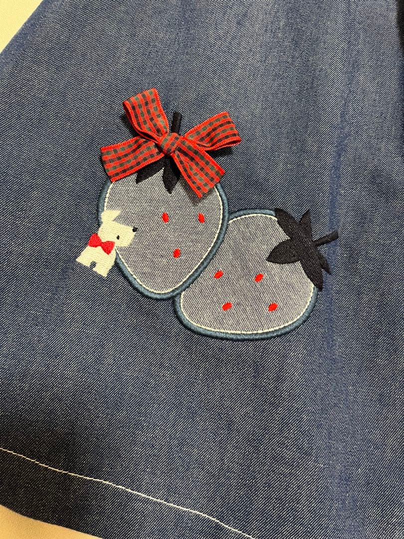 ファミリア　デニムワンピース 七分袖 100