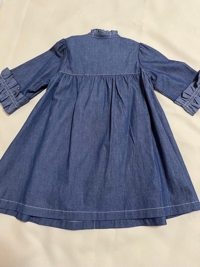 ファミリア　デニムワンピース 七分袖 100