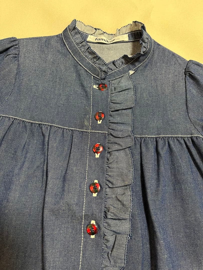 ファミリア　デニムワンピース 七分袖 100
