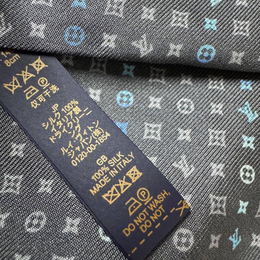 未使用 定価3.6万 ルイヴィトン グラデーション モノグラム ネクタイ グレー