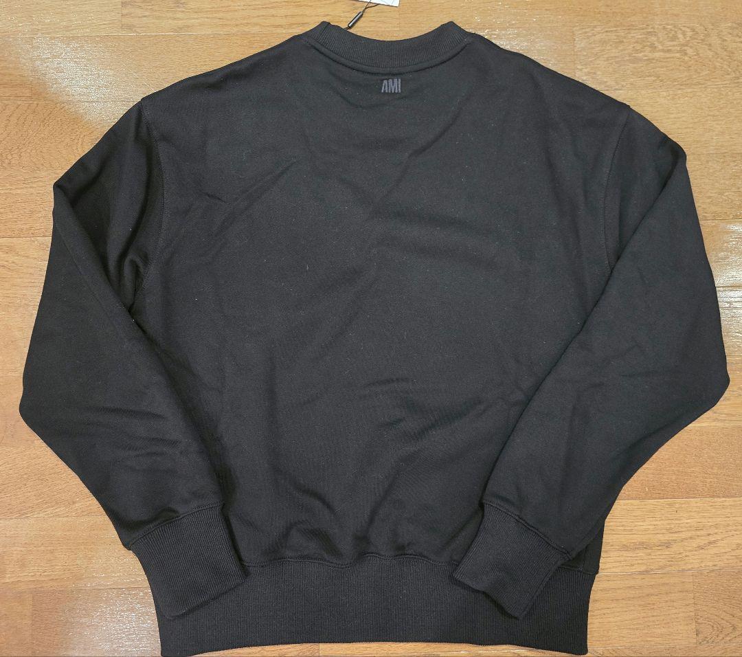 新品 ami ブラック スウェット トレーナー モコモコ ハート