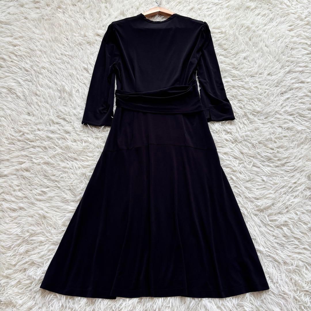 kayme ケイミー ストレッチジャージーワンピース Aライン 洗える 黒 M