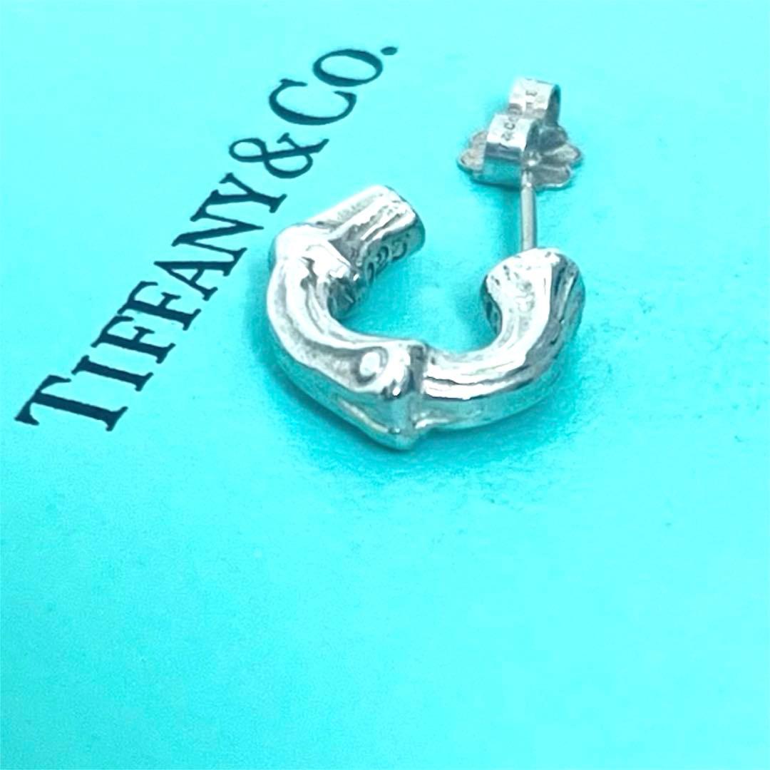 美品　オールドティファニー 片耳 バンブー フープ ピアス Tiffany