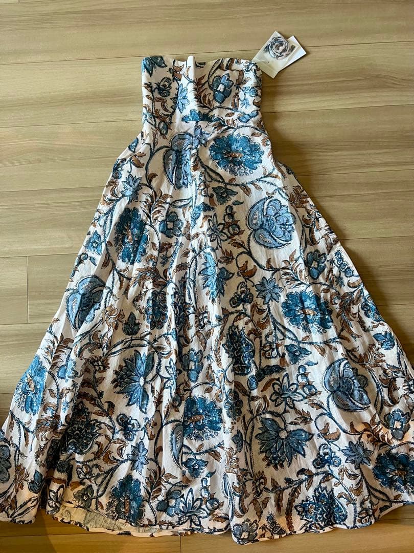 【新品未使用】ZIMMERMANNフラワープリント ストラップレス マキシドレス