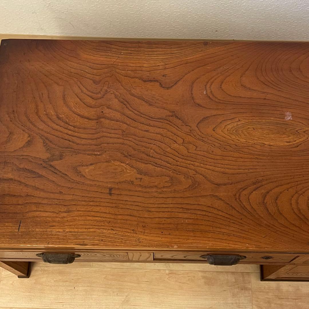 和製アンティーク　鍵付き　片袖机　ローテーブル　文机　座机　ワークデスク