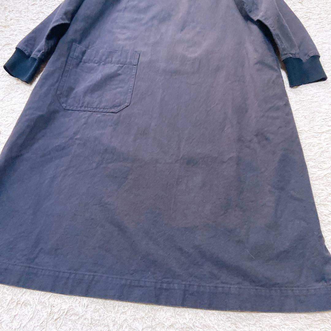 現行MHL. マーガレットハウエル コットンワンピース ニットリブ袖　ゆったり