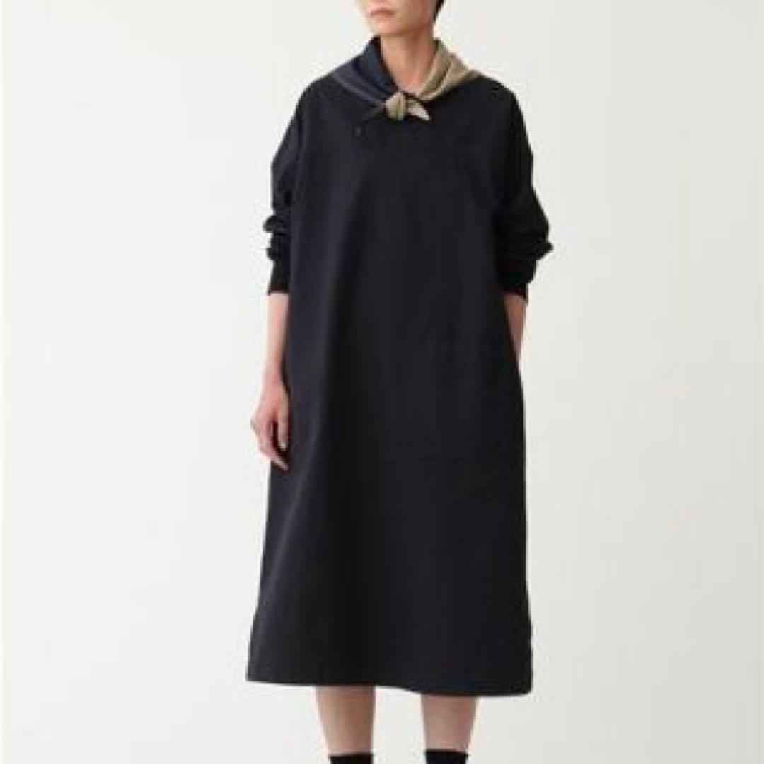 現行MHL. マーガレットハウエル コットンワンピース ニットリブ袖　ゆったり