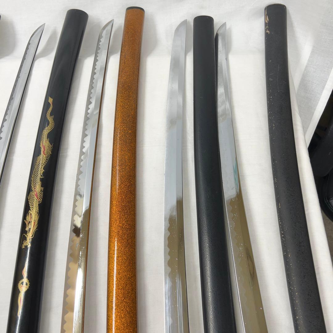 【現状品】模造刀 10本 まとめ 太刀 脇差 透かし鍔 龍鍔 鞘 模擬刀 日本刀